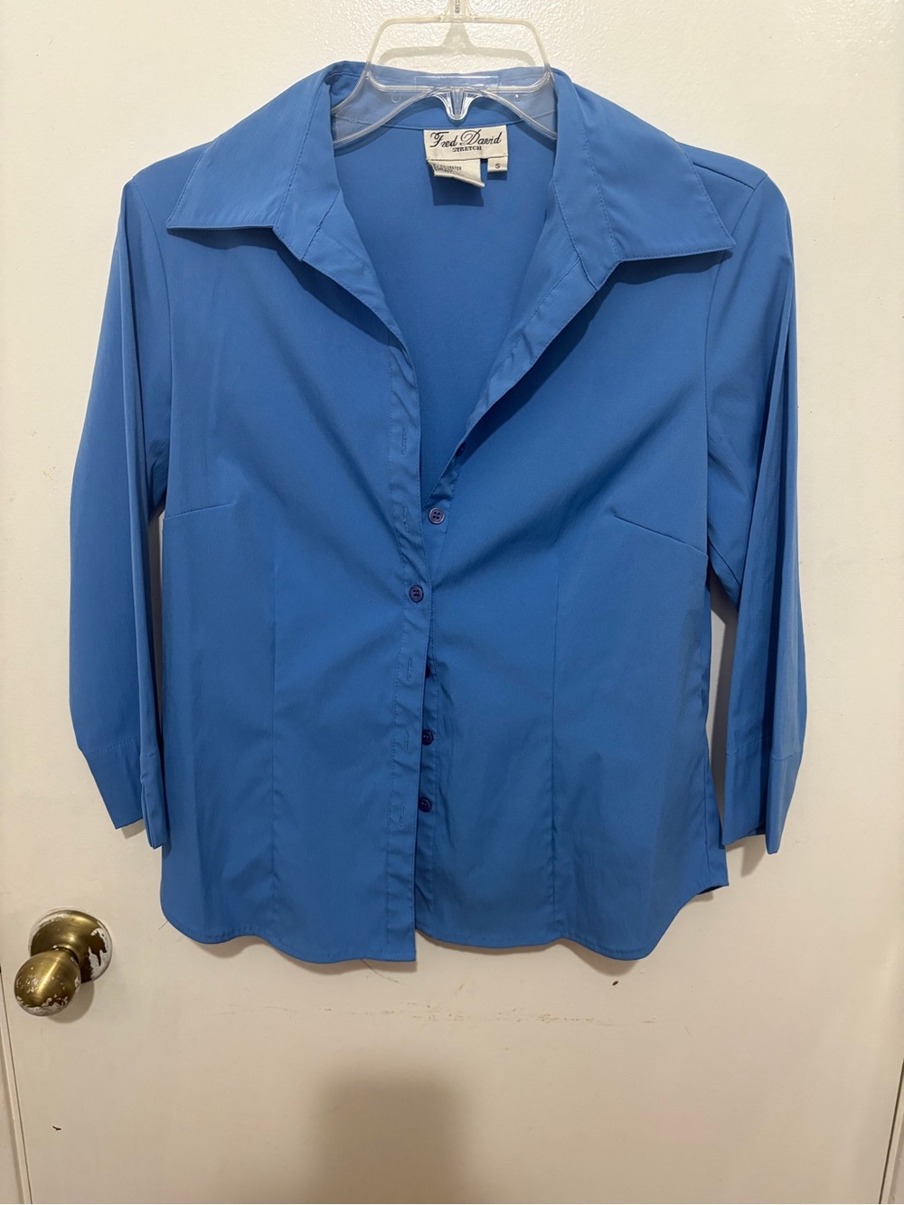 Fred David Royal Blue Button-Down Women's Shirt